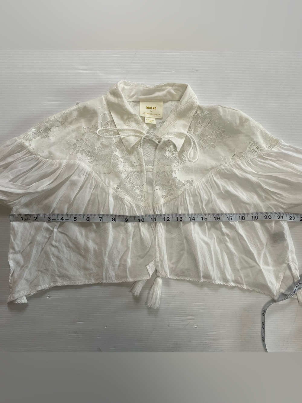 Anthropologie Maeve Cropped Lace Shrug Jacket OS - Picture 9 of 10